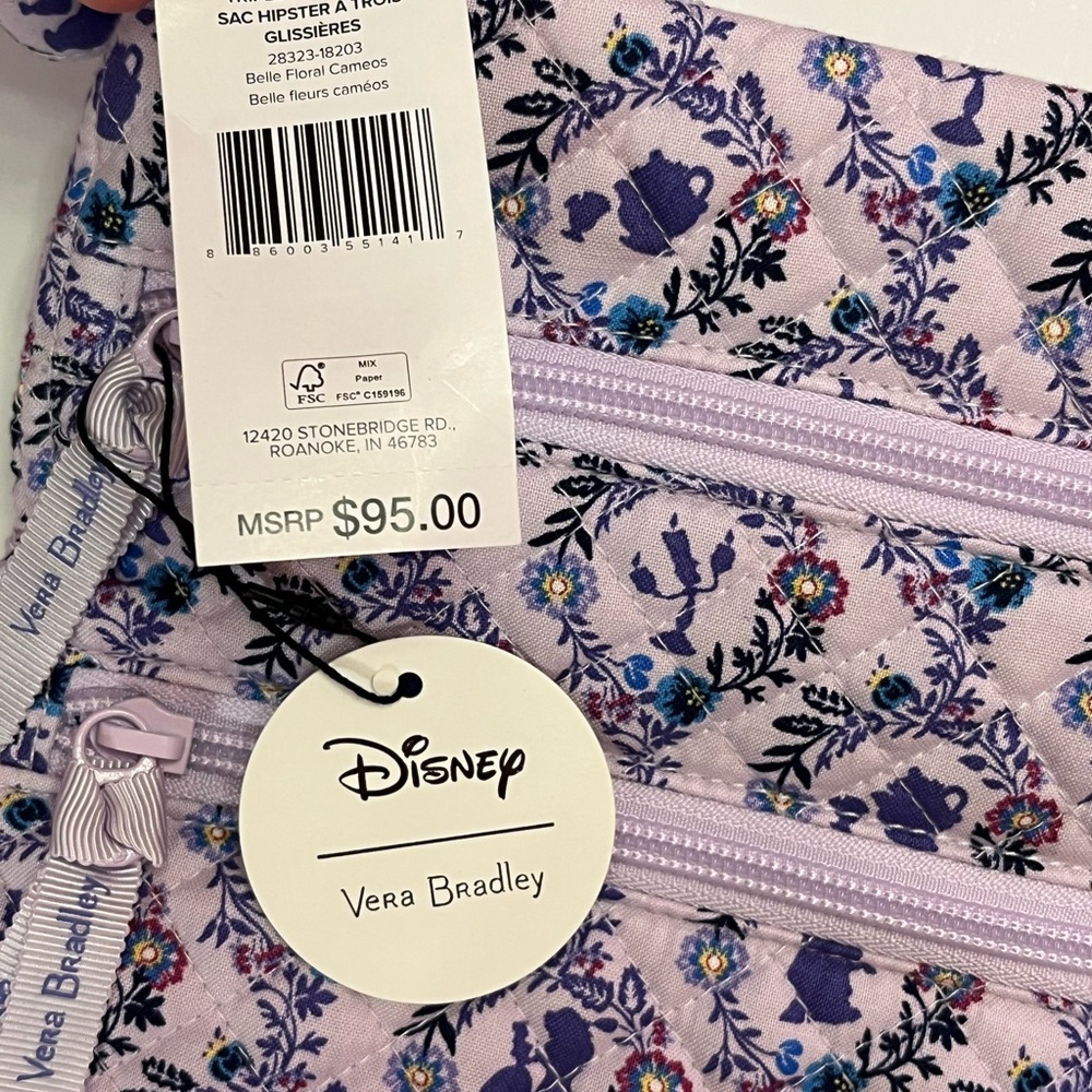 Disney Beauty and the Beast Vera Bradley Lavender Bag New with Tags - Picture 7 of 10